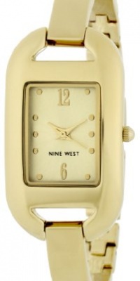 Nine West Women's NW1140CHGB Gold-Tone Rectangular Champagne Dial Bangle Bracelet Watch Nine West Women's NW1140CHGB Gold-Tone Rectangular Champagne Dial Bangle Bracelet Watch