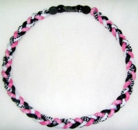 Titanium Tornado Baseball Necklace Pink Black White 18 Titanium Tornado Baseball Necklace Pink Black White 18