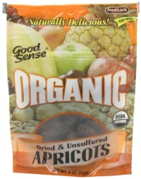 Good Sense Organic Dried & Unsulfured Apricots, 6-Ounce Bag (Pack of 6) Good Sense Organic Dried & Unsulfured Apricots, 6-Ounce Bag (Pack of 6)