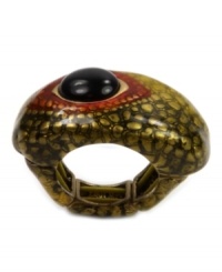 Add some interest to any look with this eye-catching reptile ring from RACHEL Rachel Roy. This mixed metal gold-plated ring features a resin stone eye and stretch fit. Add some interest to any look with this eye-catching reptile ring from RACHEL Rachel Roy. This mixed metal gold-plated ring features a resin stone eye and stretch fit.