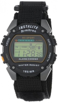 Armitron Men's 406623 Chronograph Round Gray and Black Nylon Strap Digital Sport Watch Armitron Men's 406623 Chronograph Round Gray and Black Nylon Strap Digital Sport Watch