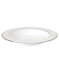 Modern yet timeless, this fine china dinnerware is sure to satisfy the style-hungry host. Simply dressed in cream and white stripes and finished with a polished platinum trim, Opal Innocence Stripe creates an ultra-chic setting to enjoy celebratory meals. Modern yet timeless, this fine china dinnerware is sure to satisfy the style-hungry host. Simply dressed in cream and white stripes and finished with a polished platinum trim, Opal Innocence Stripe creates an ultra-chic setting to enjoy celebratory meals.