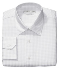 A subtle check makes this Geoffrey Beene dress shirt a sophisticated presence in your wardrobe. A subtle check makes this Geoffrey Beene dress shirt a sophisticated presence in your wardrobe.