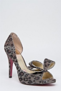 PARIS HILTON SENORITA COFFEE LEOPARD GLITTER WOMENS PEEP TOE Size 7.5M PARIS HILTON SENORITA COFFEE LEOPARD GLITTER WOMENS PEEP TOE Size 7.5M