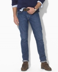 Bootcut Jean, designed for a vintage look with gently abraded details in our Stanton blue-wash denim. Bootcut Jean, designed for a vintage look with gently abraded details in our Stanton blue-wash denim.