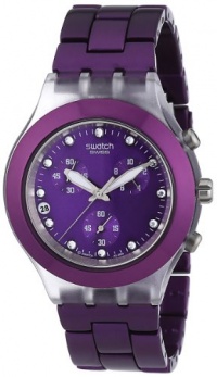Swatch Men's SVCK4048AG Quartz Date Purple Dial Crystal Watch Swatch Men's SVCK4048AG Quartz Date Purple Dial Crystal Watch