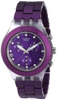 Swatch Men's SVCK4048AG Quartz Date Purple Dial Crystal Watch