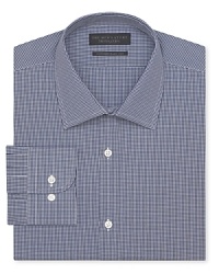 Shore up your collection of quality dress shirts with this fine button-down, crafted in crisp cotton and featuring a mini gingham check pattern for timeless appeal. Shore up your collection of quality dress shirts with this fine button-down, crafted in crisp cotton and featuring a mini gingham check pattern for timeless appeal.