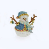 Swarovski Crystals set in this Christmas Frosty Skiing Snowman Box Trinket Je... Swarovski Crystals set in this Christmas Frosty Skiing Snowman Box Trinket Je...