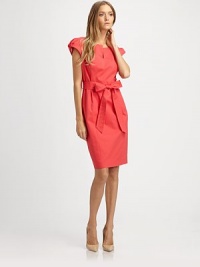 EXCLUSIVELY AT SAKS. This structured cotton sheath has pretty accents like puffed sleeves and a bow-tie sash.Split jewel necklinePuffed cap sleevesPrincess seamsSelf-beltTop back-button closureCenter back zipperAbout 24 from natural waist97% cotton/3% elastaneDry cleanMade in USA of Italian fabricModel shown is 5'9 (175cm) wearing US size 4. EXCLUSIVELY AT SAKS. This structured cotton sheath has pretty accents like puffed sleeves and a bow-tie sash.Split jewel necklinePuffed cap sleevesPrincess seamsSelf-beltTop back-button closureCenter back zipperAbout 24 from natural waist97% cotton/3% elastaneDry cleanMade in USA of Italian fabricModel shown is 5'9 (175cm) wearing US size 4.