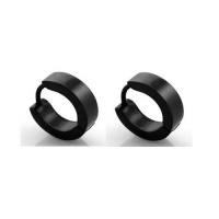 Black Men Unisex Huggie Earrings in Stainless Steel