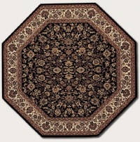 Couristan 3791/6025 Everest Isfahan/Black 5-Feet 3-Inch Octagon Rug Couristan 3791/6025 Everest Isfahan/Black 5-Feet 3-Inch Octagon Rug