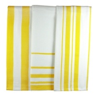 MÜincotton® dish towels are made with a 100% cotton basketweave, making them incredibly soft, tactile and highly absorbent. Finished with an all-around hem for extra durability and hanging loop. Stripe dish towel sets come with 3 unique stripe patterns. MÜincotton® dish towels are made with a 100% cotton basketweave, making them incredibly soft, tactile and highly absorbent. Finished with an all-around hem for extra durability and hanging loop. Stripe dish towel sets come with 3 unique stripe patterns.