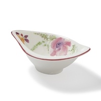 Crafted from premium porcelain, the Mariefleur special serve dip bowl boasts a refreshingly modern watercolor design with bright pinks, light greens and sunny yellows.
