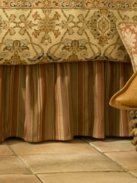Lauren by Ralph Lauren Bedding; Northern Cape Terra Cotta Stripe Queen Bedskirt Lauren by Ralph Lauren Bedding; Northern Cape Terra Cotta Stripe Queen Bedskirt