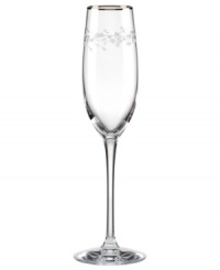 Big on elegance. The Gardner Street Platinum Signature flute features delicately etched vines and fluid lines in generously proportioned crystal. From kate spade new york.