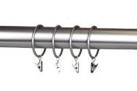 Curtain Ring with Clip 2 Inside Diameter in Satin Nickel (Set of 10) Curtain Ring with Clip 2 Inside Diameter in Satin Nickel (Set of 10)