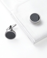 Circle cufflinks from Kenneth Cole Reaction round out your rough edges in just the right way. Circle cufflinks from Kenneth Cole Reaction round out your rough edges in just the right way.