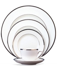 In 18th century England, Josiah Wedgwood, creator of the world famous Wedgwood ceramic ware, established a tradition of outstanding craftsmanship and artistry which continues today. The classically simple heirloom-quality Sterling place settings pattern from Wedgwood's dinnerware and dishes collection is designed for formal entertaining, in pristine white bone china banded with polished platinum. In 18th century England, Josiah Wedgwood, creator of the world famous Wedgwood ceramic ware, established a tradition of outstanding craftsmanship and artistry which continues today. The classically simple heirloom-quality Sterling place settings pattern from Wedgwood's dinnerware and dishes collection is designed for formal entertaining, in pristine white bone china banded with polished platinum.
