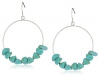 NINE WEST VINTAGE AMERICA Rock On Worn Silver-Tone Turquoise Gypsy Hoop Earrings NINE WEST VINTAGE AMERICA Rock On Worn Silver-Tone Turquoise Gypsy Hoop Earrings