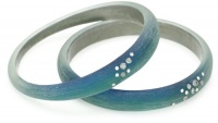 Kenneth Cole New York Modern Ombre Blue Green Ombre Resin Bangle Bracelet Set