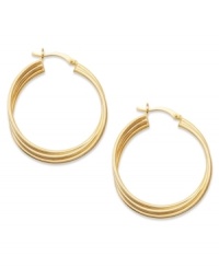 Classic chic. Every girl needs a polished pair of hoops like this traditional Giani Bernini style. Crafted in 24k gold over sterling silver. Approximate diameter: 1-1/6 inches.