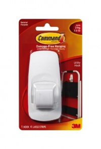 Command Jumbo Plastic Hook with Adhesive Strips, 1-Hook Command Jumbo Plastic Hook with Adhesive Strips, 1-Hook