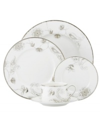 A fine vintage. Paisley Terrace place settings elevate even the most elegant tables with breezy florals grounded in graceful white porcelain. With luxe platinum banding to complement the rest of the Lenox dinnerware collection. A fine vintage. Paisley Terrace place settings elevate even the most elegant tables with breezy florals grounded in graceful white porcelain. With luxe platinum banding to complement the rest of the Lenox dinnerware collection.