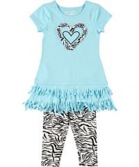 Flapdoodles Zebra Heart Dress Sets Aqua Spray 6 Flapdoodles Zebra Heart Dress Sets Aqua Spray 6