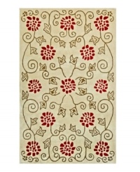 Exquisitely styled with a modern floral motif, the St. Croix Structure rug freshens up your floor with a burst of red blossoms. Hand tufted in India by highly skilled weavers, this 100% wool rug looks great in any space and feels fantastic underfoot. Exquisitely styled with a modern floral motif, the St. Croix Structure rug freshens up your floor with a burst of red blossoms. Hand tufted in India by highly skilled weavers, this 100% wool rug looks great in any space and feels fantastic underfoot.