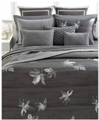 Vera Wang Charcoal Flower King Duvet Cover Grey Vera Wang Charcoal Flower King Duvet Cover Grey