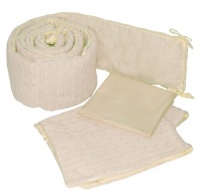Tadpoles 3-pc Cable Knit Porta-Crib Set, Natural Tadpoles 3-pc Cable Knit Porta-Crib Set, Natural