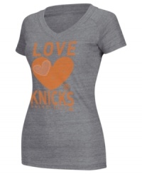 Real NY Knicks fans wear their heart on this tee by adidas. Real NY Knicks fans wear their heart on this tee by adidas.