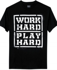 Wear your motto. You work hard at playing hard too, so rock this t-shirt next time you're out. Wear your motto. You work hard at playing hard too, so rock this t-shirt next time you're out.