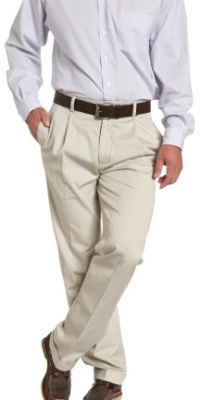 Nautica Men's True Khaki Pleated Front Cuffed Pant