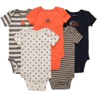 Carter's Baby Boys 5-pack Short Sleeve Bodysuit Set (Preemie-24M) (9 Months, Grey) Carter's Baby Boys 5-pack Short Sleeve Bodysuit Set (Preemie-24M) (9 Months, Grey)