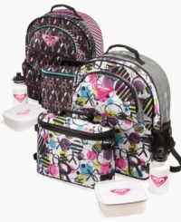 She can perfect her beach-bunny look with our Bunny Backpack. Embellished with a bright allover print and Roxy logo heart, this adorable backpack features a detachable cooler lunchbox with matching logo heart. She can perfect her beach-bunny look with our Bunny Backpack. Embellished with a bright allover print and Roxy logo heart, this adorable backpack features a detachable cooler lunchbox with matching logo heart.