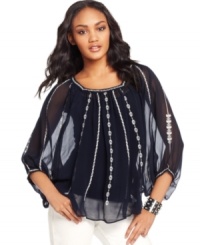 Delicate embroidery on sheer fabric brings this ethereal top to life, from Lucky Brand Jeans. Delicate embroidery on sheer fabric brings this ethereal top to life, from Lucky Brand Jeans.