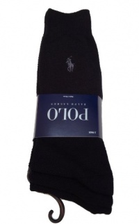 Polo Ralph Lauren Men's 3 Pack Socks Black (6-12 ) Polo Ralph Lauren Men's 3 Pack Socks Black (6-12 )