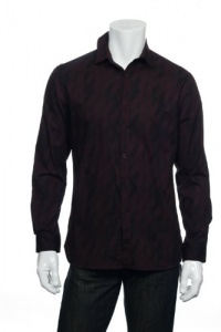 Alfani Red Men's Wine Striped Button Down Shirt Alfani Red Men's Wine Striped Button Down Shirt
