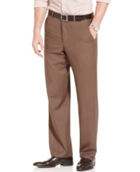These herringbone pants from Perry Ellis are an always-dapper addition to the modern man's wardrobe. These herringbone pants from Perry Ellis are an always-dapper addition to the modern man's wardrobe.