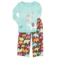 Carter's Girls 2T-4T Elephant Poly Microfleece Pajama Set Carter's Girls 2T-4T Elephant Poly Microfleece Pajama Set