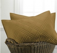 Lauren by Ralph Lauren Bedding; 600 TC Regent Quilted European Euro Sham, Camel / Cinnamon Lauren by Ralph Lauren Bedding; 600 TC Regent Quilted European Euro Sham, Camel / Cinnamon