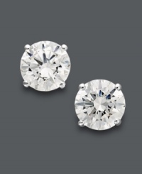 Enough sparkle to create a statement, enough subtlety to be worn every day. Arabella's beautiful round-cut stud earrings feature Swarovski zirconias (1-3/4 ct. t.w.) set in 14k white gold. Approximate diameter: 5 mm. Enough sparkle to create a statement, enough subtlety to be worn every day. Arabella's beautiful round-cut stud earrings feature Swarovski zirconias (1-3/4 ct. t.w.) set in 14k white gold. Approximate diameter: 5 mm.