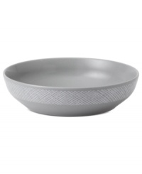 Effortlessly chic, the Simplicity pasta bowl by Vera Wang Wedgwood features a minimalist shape in casual porcelain lined with neutral cream and gray. Effortlessly chic, the Simplicity pasta bowl by Vera Wang Wedgwood features a minimalist shape in casual porcelain lined with neutral cream and gray.