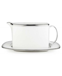 Set the table with poise and purpose. The Library Lane collection features tailored platinum bands on white china that bring black tie elegance to any meal. Set the table with poise and purpose. The Library Lane collection features tailored platinum bands on white china that bring black tie elegance to any meal.