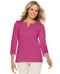 Beat the heat in this embroidered Charter Club petite tunic, rendered in cool cotton. This updated basic can be turned into a variety of outfits! Beat the heat in this embroidered Charter Club petite tunic, rendered in cool cotton. This updated basic can be turned into a variety of outfits!