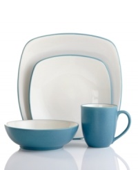 Make everyday meals a little more fun with Colorwave place settings from Noritake. Mix and match sleek square shapes in turquoise and white with coupe and rim pieces for a tabletop that's endlessly stylish. Make everyday meals a little more fun with Colorwave place settings from Noritake. Mix and match sleek square shapes in turquoise and white with coupe and rim pieces for a tabletop that's endlessly stylish.