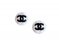 Classic MINI White Button with Black Logo Stud Earrings-9.99 Classic MINI White Button with Black Logo Stud Earrings-9.99