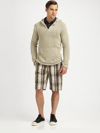 Cool madras pattern lends heritage-inspired style to this classic-fitting short tailored in easy, breathable cotton.Flat-front styleSide slash, back welt pocketsInseam, about 10CottonMachine washImported Cool madras pattern lends heritage-inspired style to this classic-fitting short tailored in easy, breathable cotton.Flat-front styleSide slash, back welt pocketsInseam, about 10CottonMachine washImported